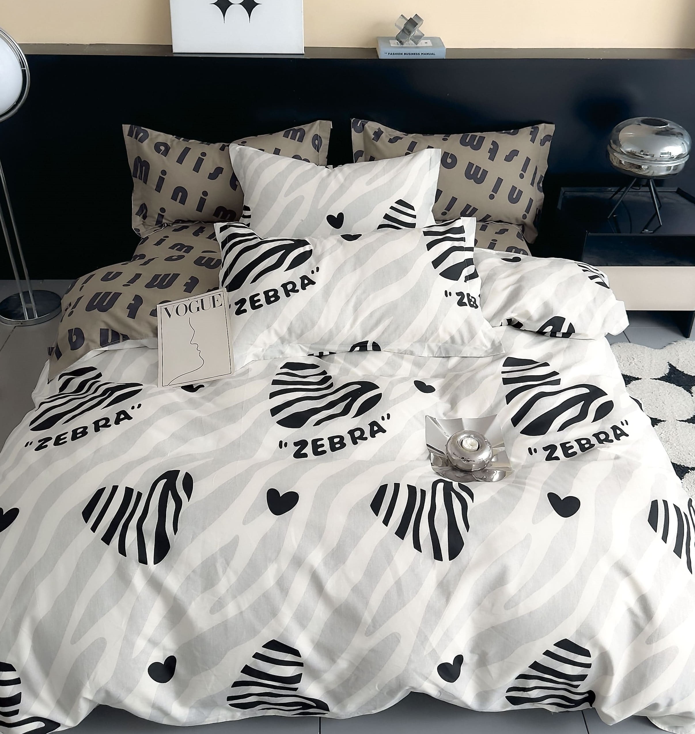 Постельное белье сатин элит на молнии - Зебра