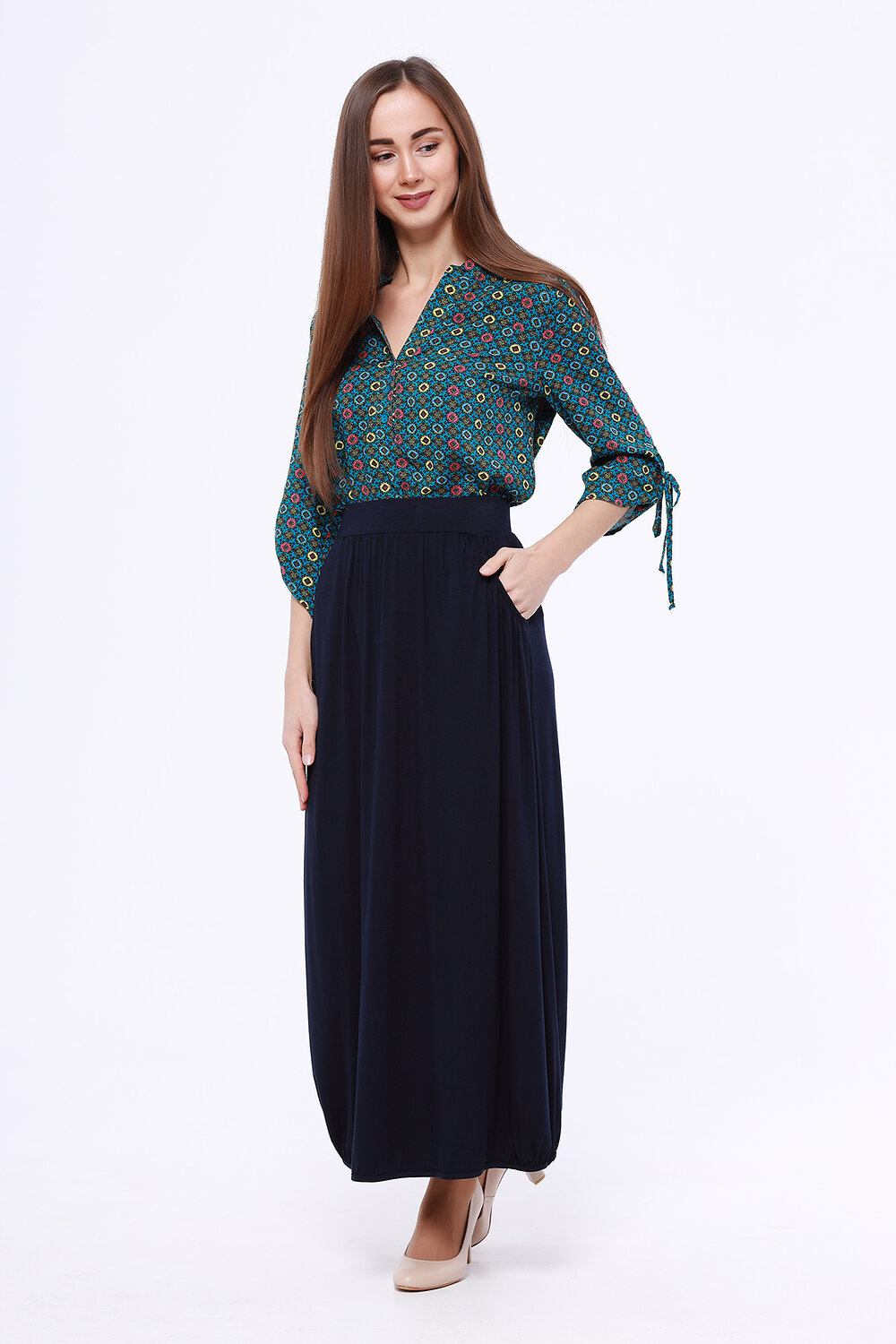 ст. цена1008руб.! VISERDI Блузка 1610-цмв 259600Бирюзовый