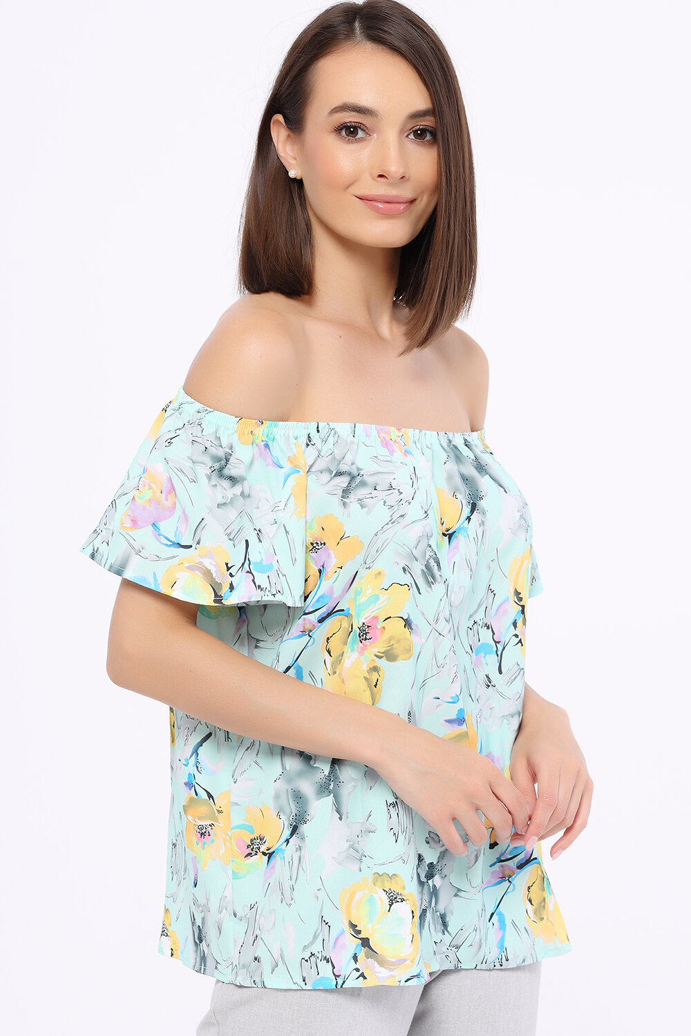 ст. цена1104руб.! VISERDI Блузка 10015-бир 251580мятный, желтый