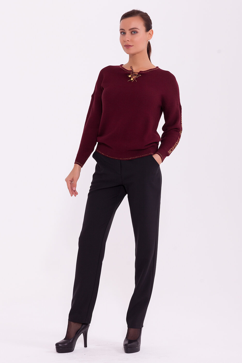 ст. цена1374руб.! VISERDI Джемпер 7050-брд 119815Бордовый