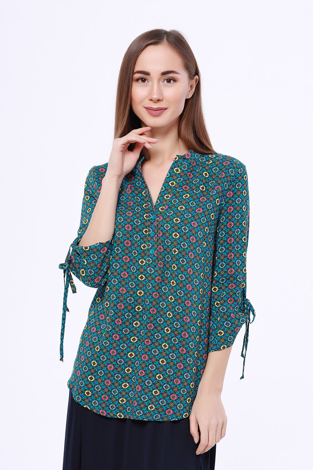 ст. цена1008руб.! VISERDI Блузка 1610-цмв 259600Бирюзовый