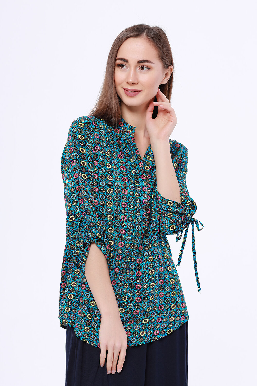 ст. цена1008руб.! VISERDI Блузка 1610-цмв 259600Бирюзовый