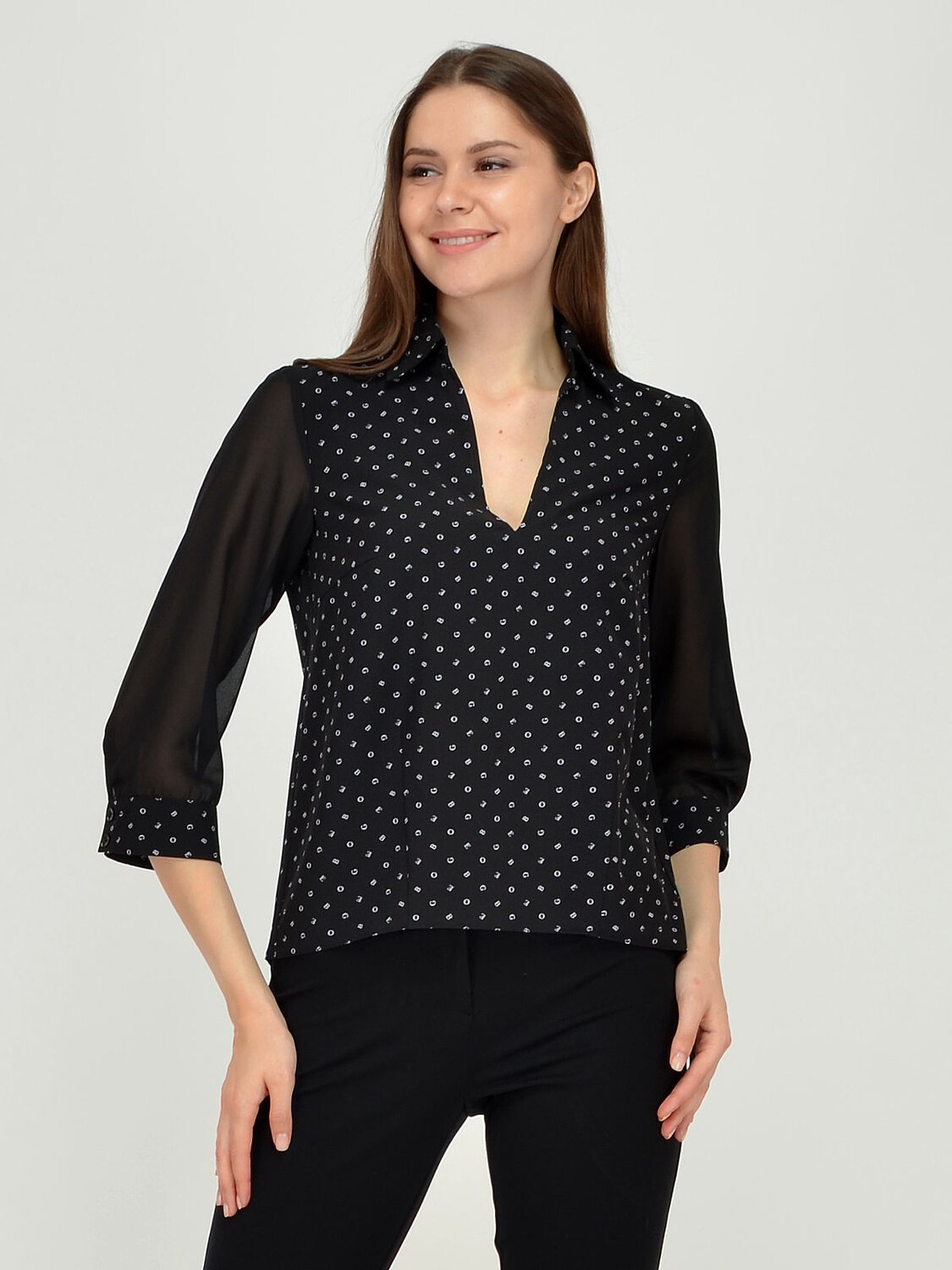 ст. цена1170руб.! VISERDI Блузка 10035-бкв 250480Черный