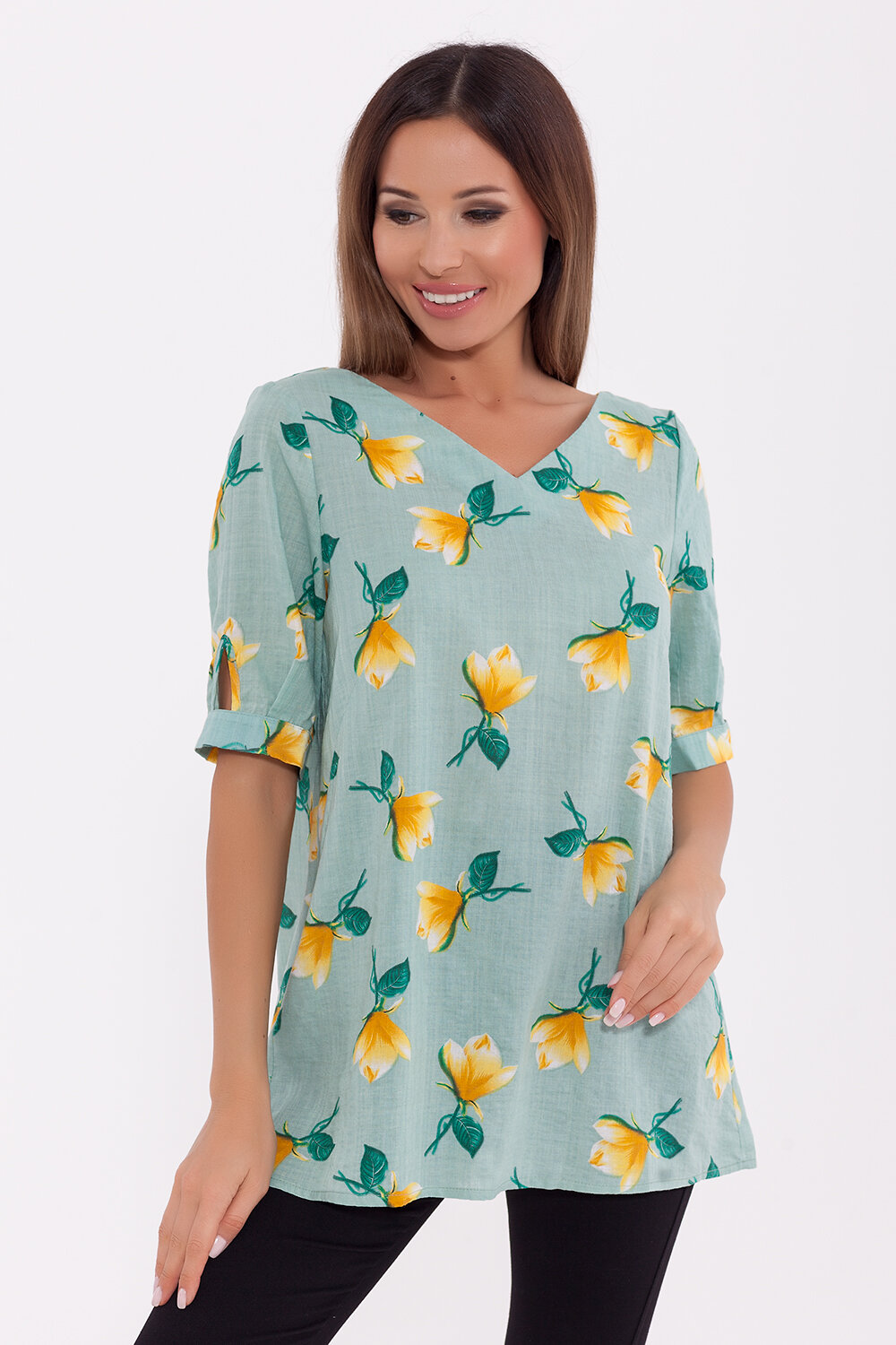 ст. цена1086руб.! VISERDI Блузка 10026-жцв 259560Мятный/желтый