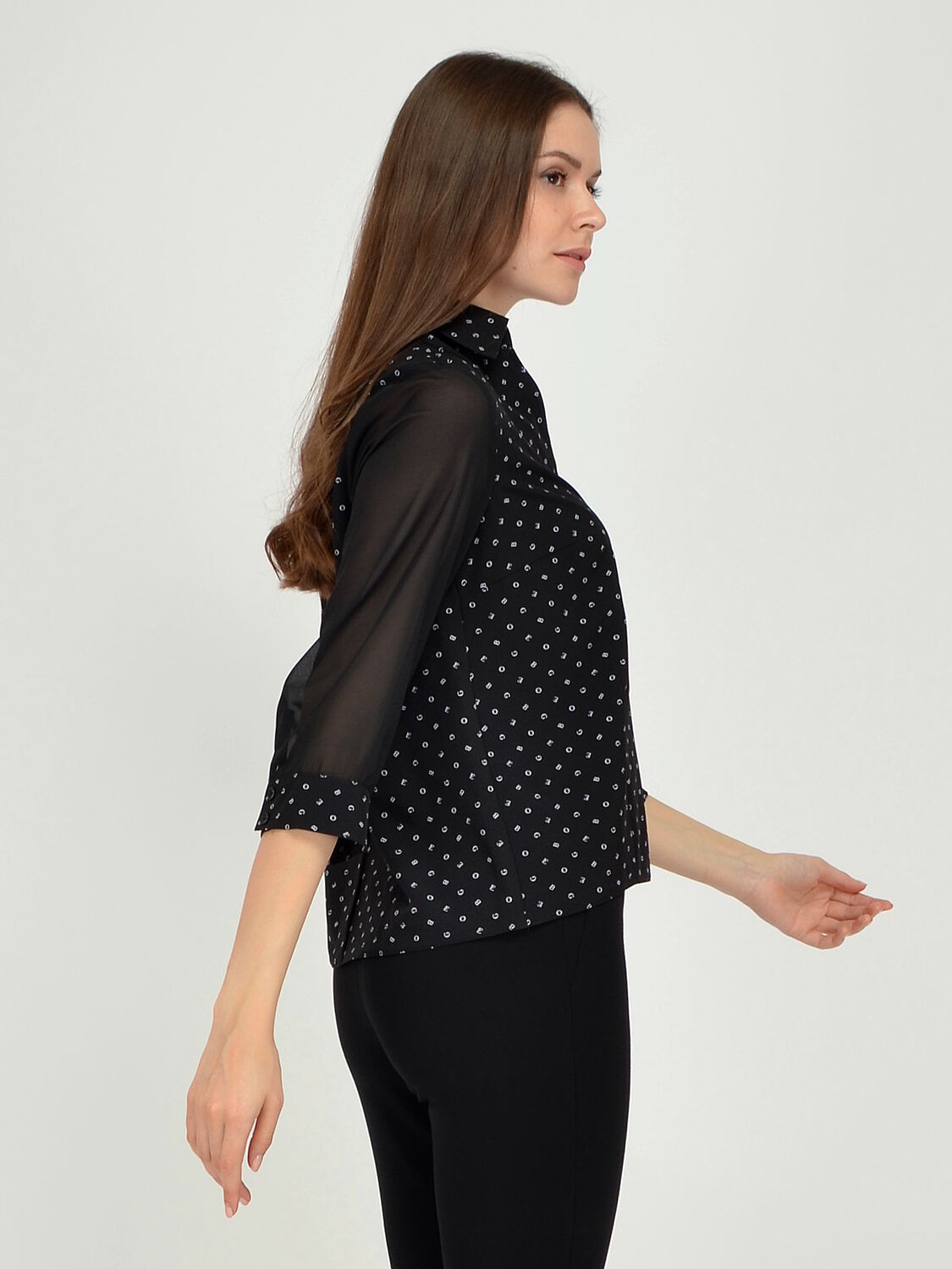 ст. цена1170руб.! VISERDI Блузка 10035-бкв 250480Черный