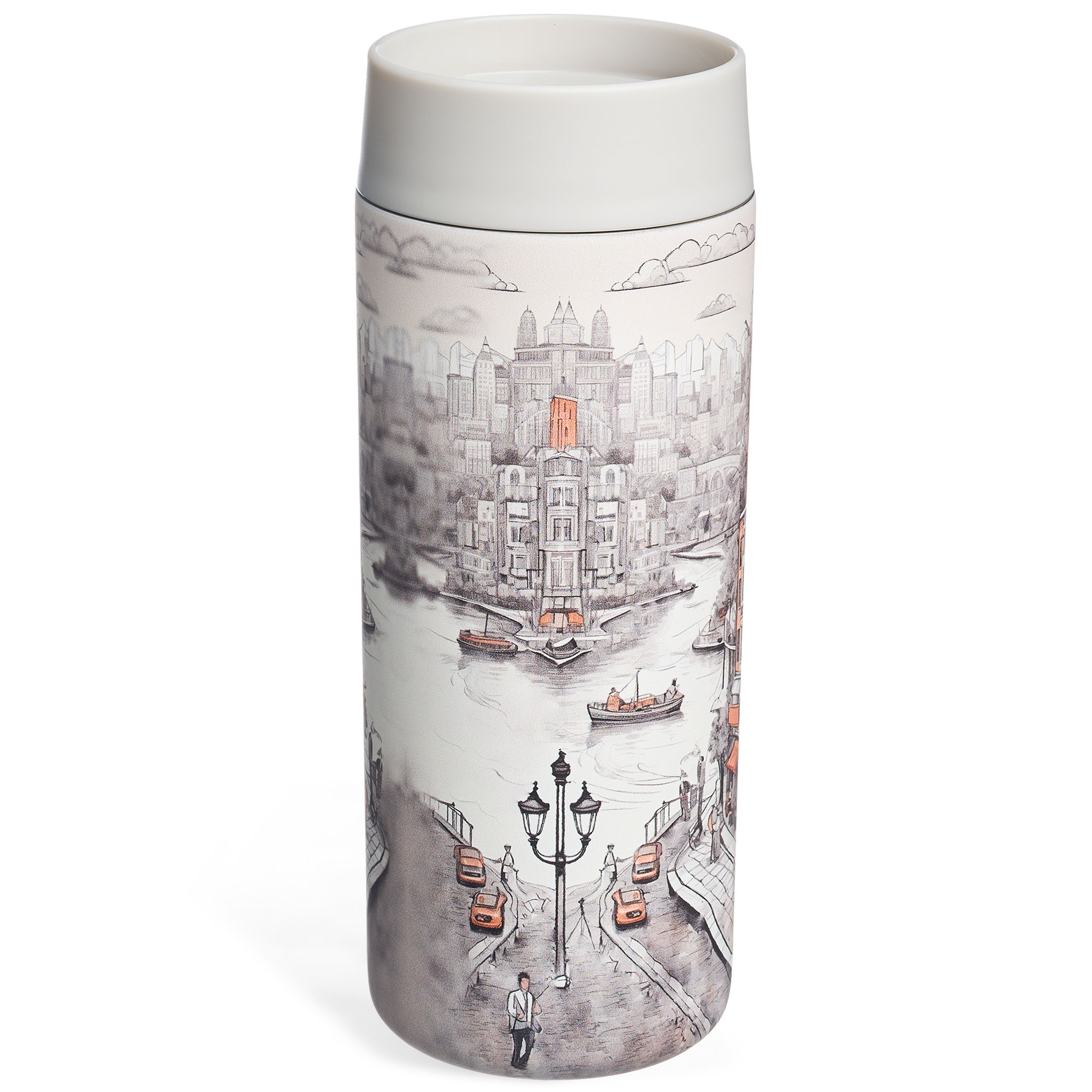 ТЕРМОКРУЖКА ГОРОД 350 МЛ, КОЛБА НЕРЖ.СТАЛЬ 18/10