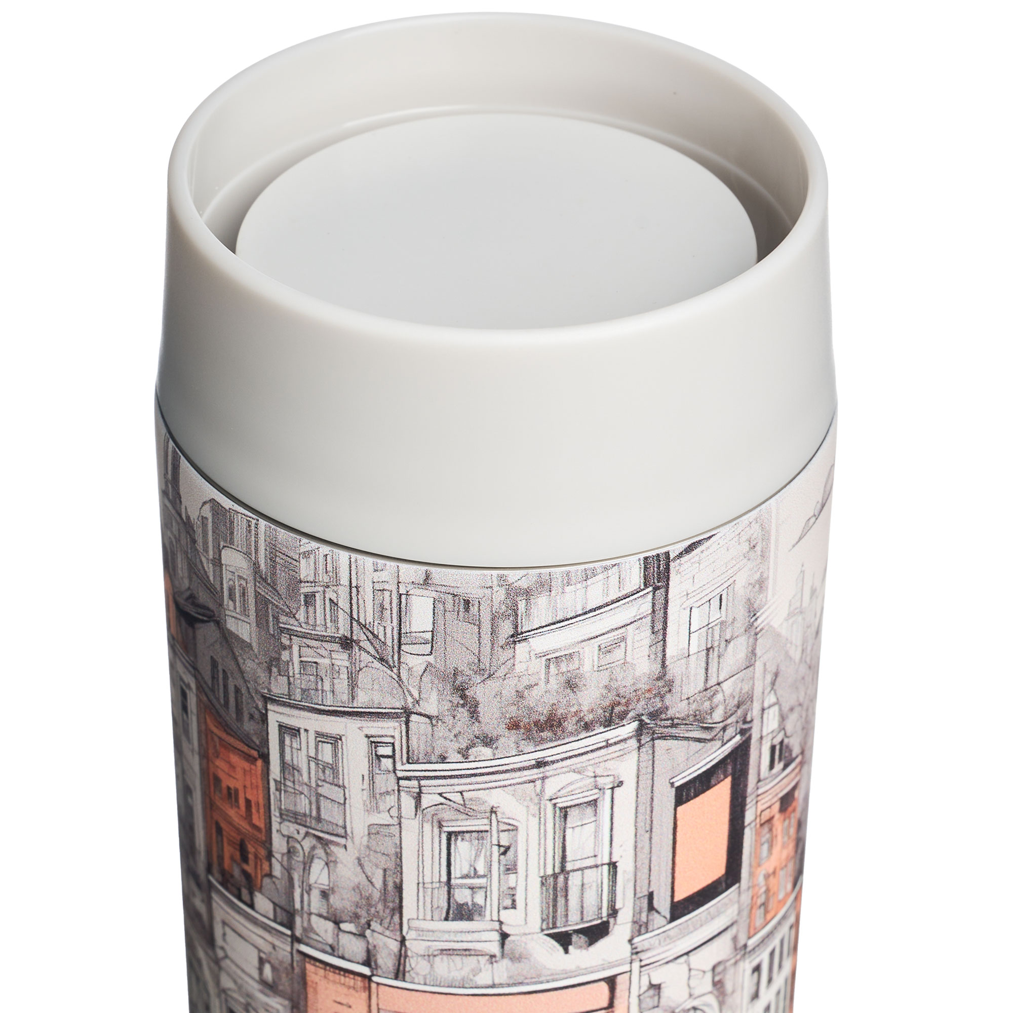 ТЕРМОКРУЖКА ГОРОД 350 МЛ, КОЛБА НЕРЖ.СТАЛЬ 18/10