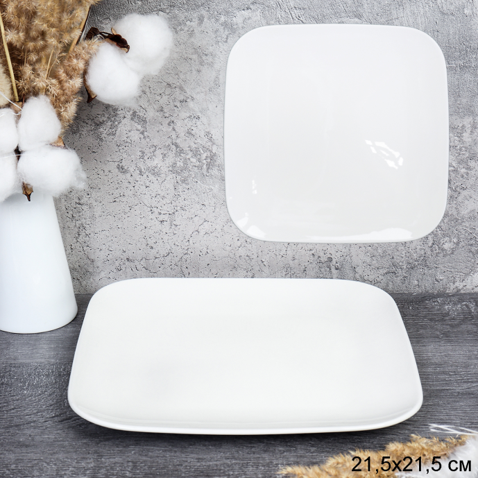 Тарелка квадратная 21,5 см / T-602 /уп 33/