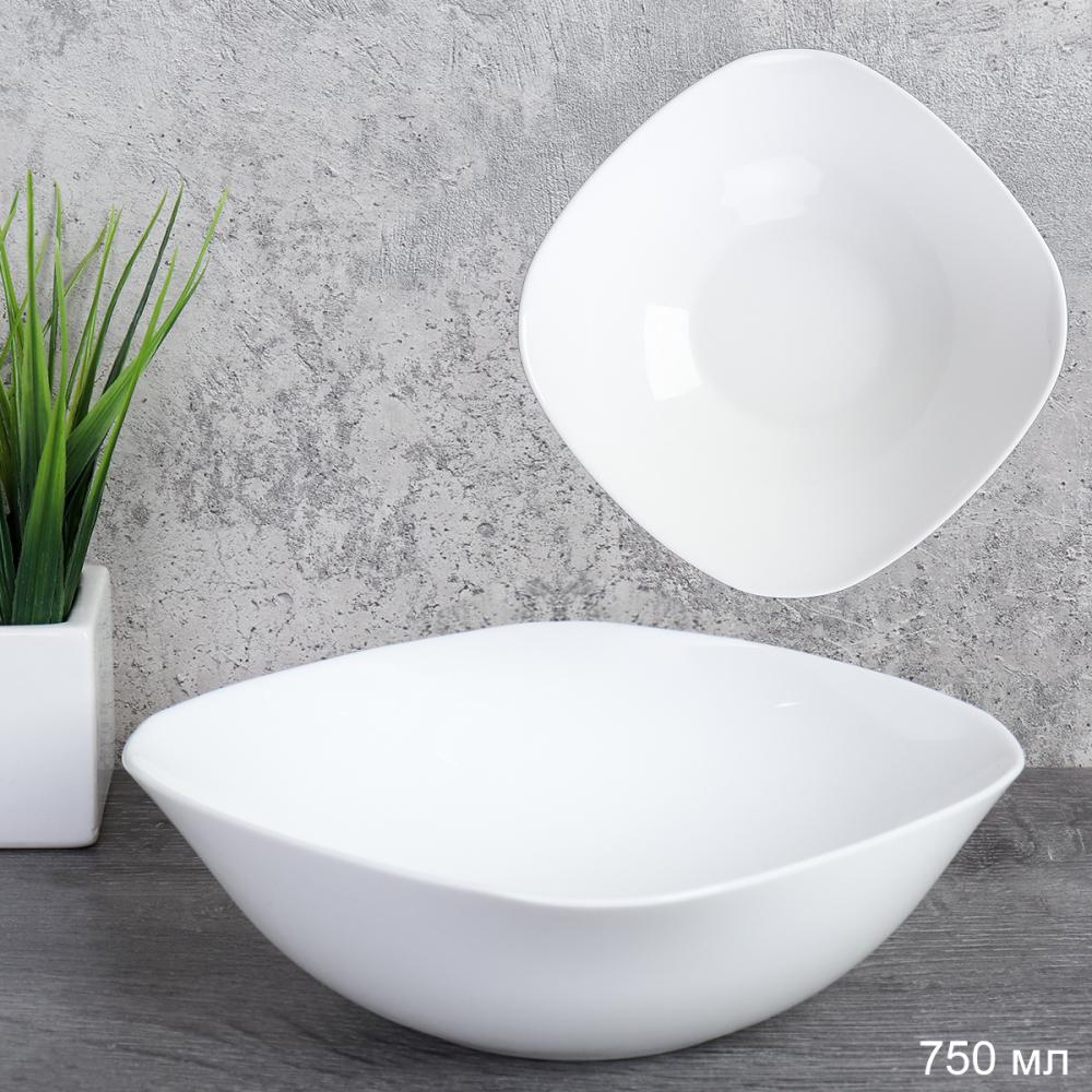 Тарелка квадратная суповая 750 мл 190 мм белая KWDR75 (white ) /уп 48 / 745650