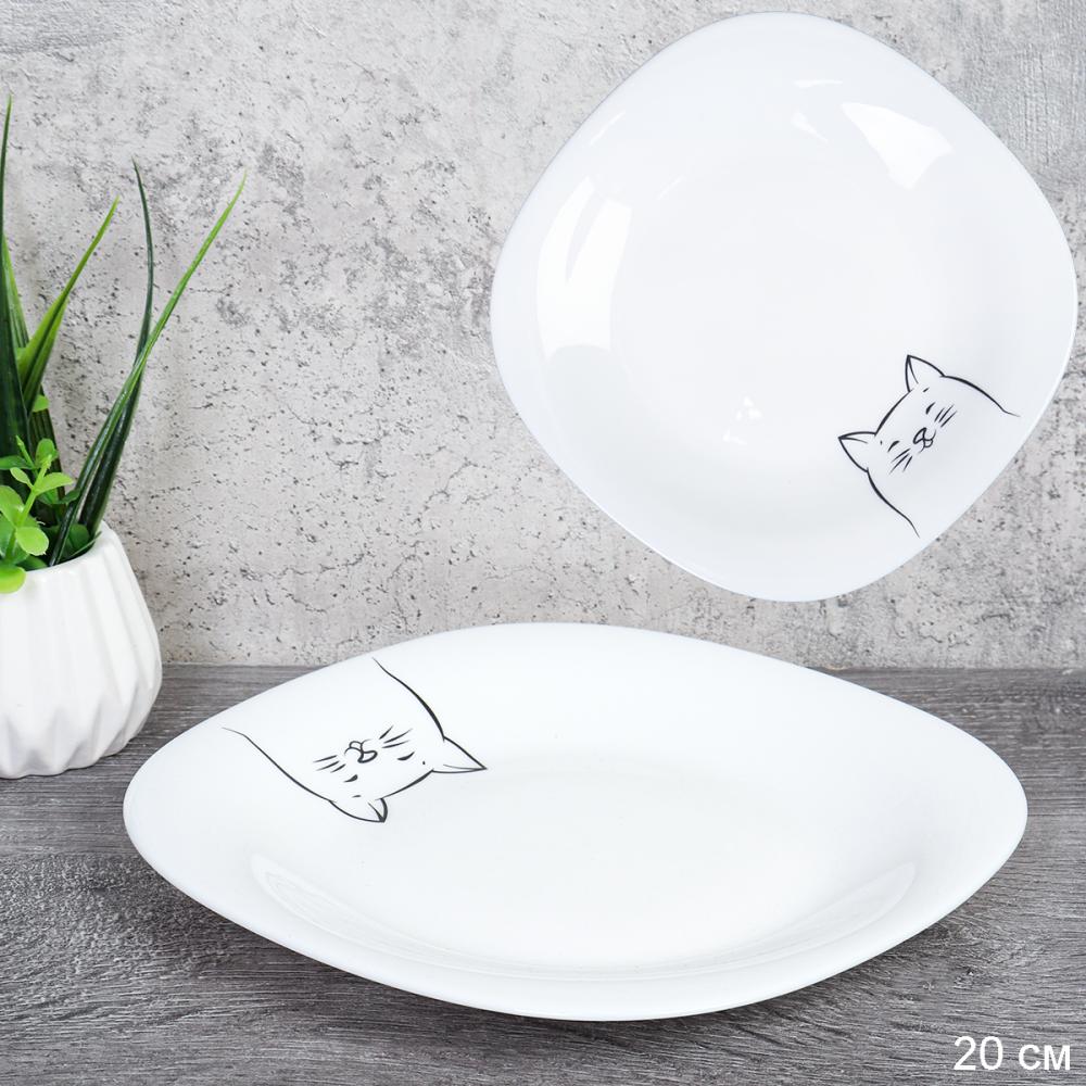 Тарелка квадратная 200 мм Котик / FP-80 (7565 A) /уп 6/48/