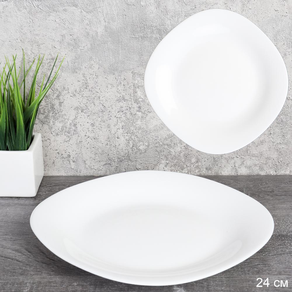 Тарелка квадратная 240 мм обеденная белая / KWH95 (white ) /уп 48/