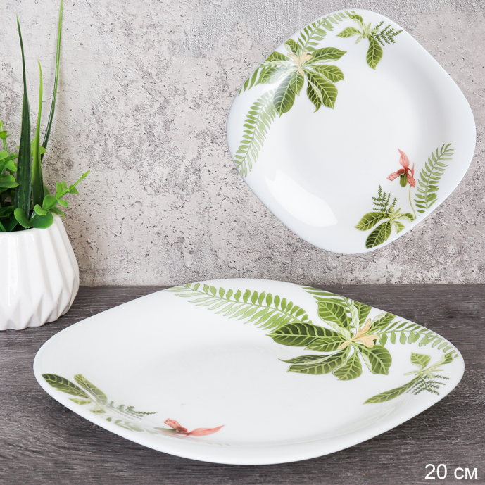 Тарелка квадратная 240 мм / 19/8957595/XN (6750) /уп 6/ Тропики