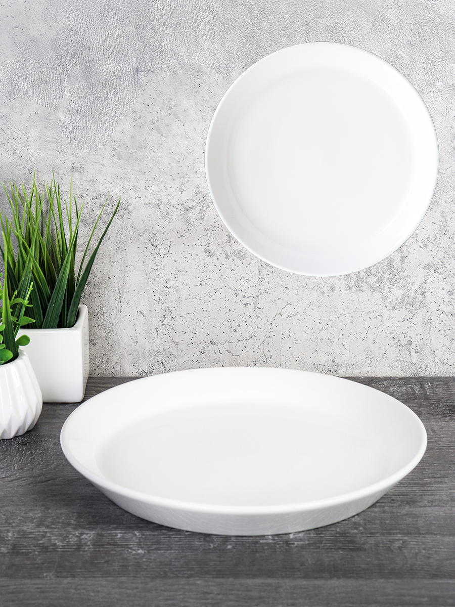 Тарелка 23 см белая / SWR-31 /уп 25/