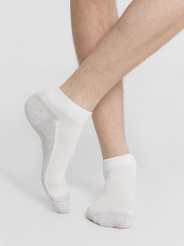 Носки мужские белые с меланжевым следом