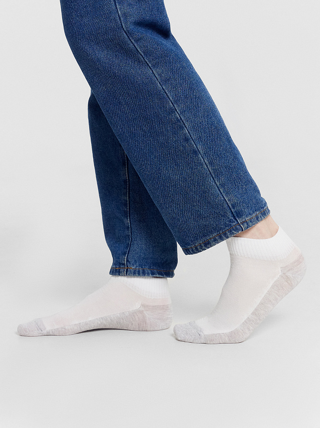 Носки мужские белые с меланжевым следом