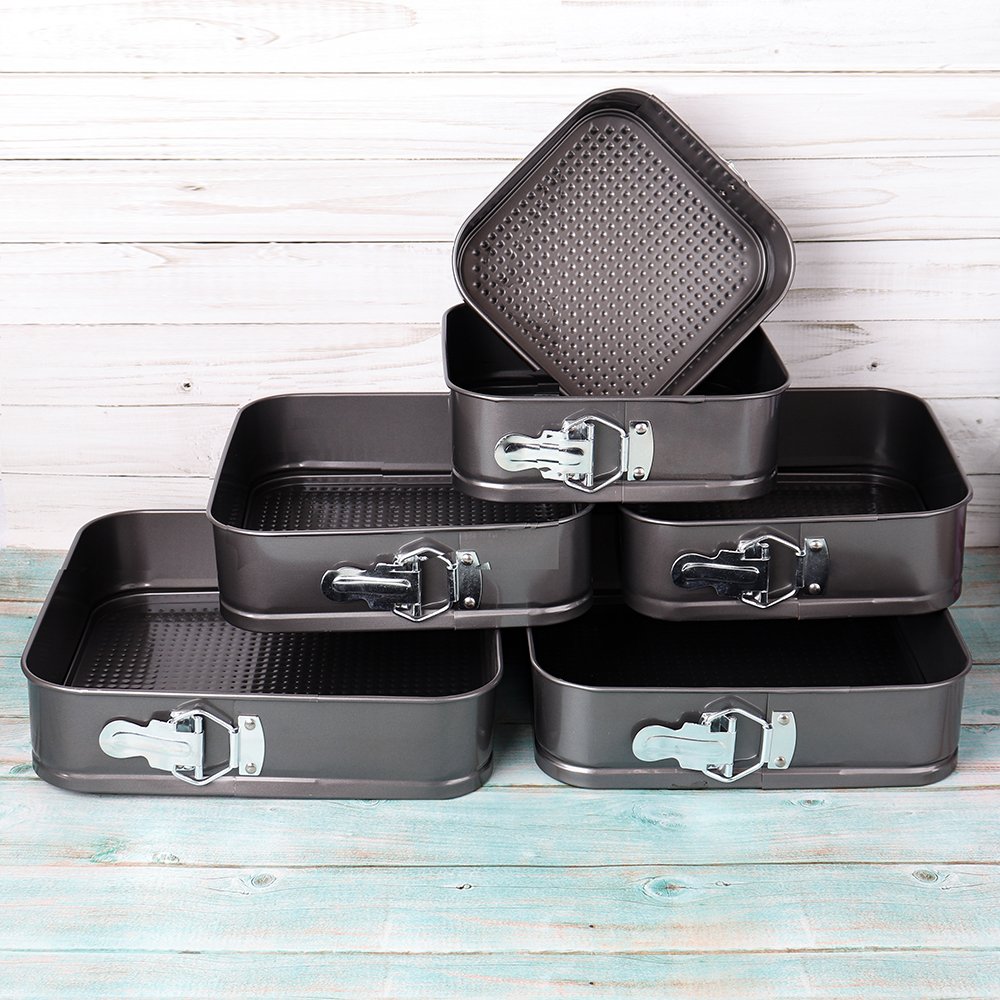 Форма для выпечки квадрат Набор из 6 штук с клипсой / RSD-13 /уп 12/ 17-20-21-23-25-27см