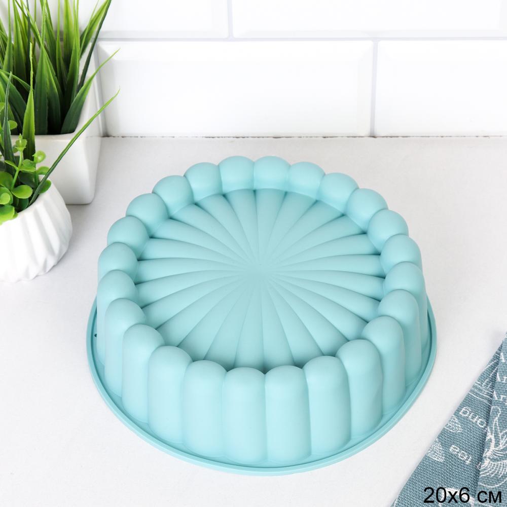 Форма для выпечки Кекс 20х6 см силиконовая круглая / HL-963 / уп 100/