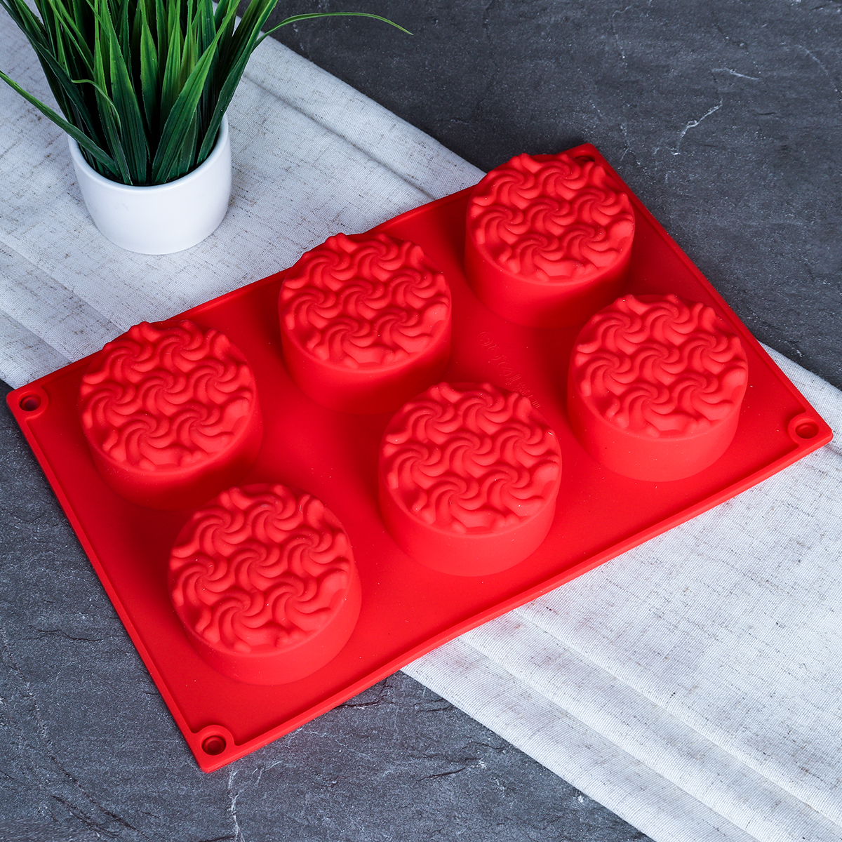 Форма для выпечки 6 ячеек силиконовая Маффины 6,5х3 см / HL-059 / уп 200/ 0,115/ 25*16,5*3,2/