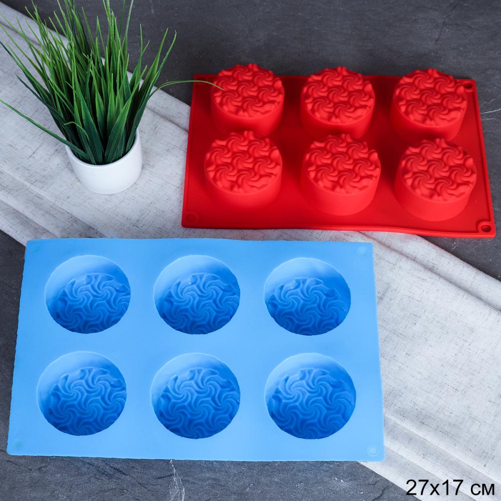 Форма для выпечки 6 ячеек силиконовая Маффины 6,5х3 см / HL-059 / уп 200/ 0,115/ 25*16,5*3,2/