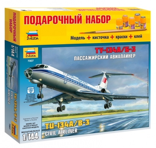 7007PN - Сборная модель Пасс. авиалайнер Ту-134А-Б-3