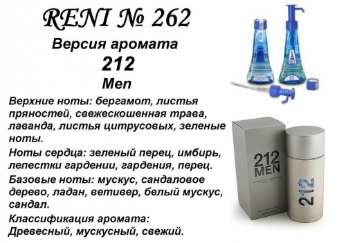 212 Men (Carolina Herrera) 100мл for men версия аромата