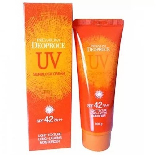 Солнцезащитный крем для кожи лица и тела Deoproce Premium UV Sun Block Cream SPF 42 100гр