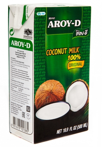 Кокосовое молоко AROY-D 60%, 500 мл (Tetra Pak)(жирность 17-19%)