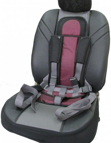 Кресло бескаркасное для перевозки детей в автотранспорте 9-36 кг, цвет бордовый.	