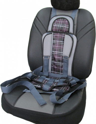 Кресло бескаркасное для перевозки детей в автотранспорте 9-36 кг, цвет клетка.