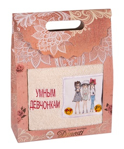 Махровое полотенце в подарочной коробке 40*70см, с нанесением аппликации и вышивки (цвета в ассортименте 4-6 цветов)
