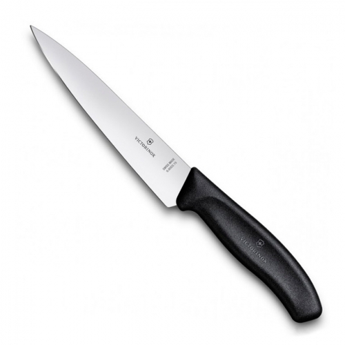 Нож Victorinox разделочный, лезвие 15 см, черный в блистере