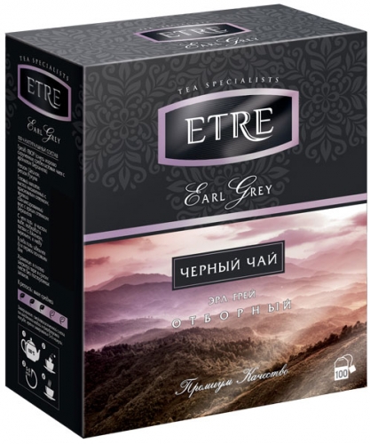 ТВ773 Чай Etre пакетированный Earl Grey черный с бергамотом, 100 пакетиков