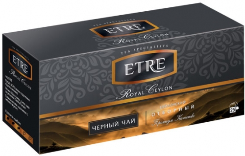 ТВ772 Чай Etre пакетированный Royal Ceylon чай черный цейлонский, 25 пакетиков
