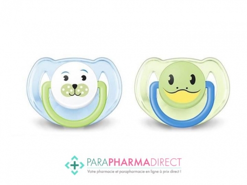 Avent Sucettes Animal Orthodontique Silicone Souple 6-18 mois 