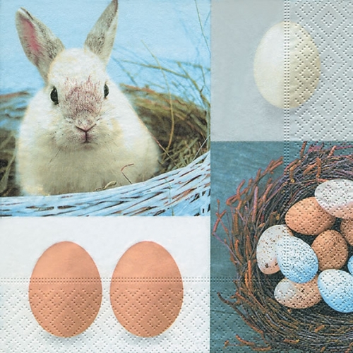 Салфетка для декупажа кролик и яйца
