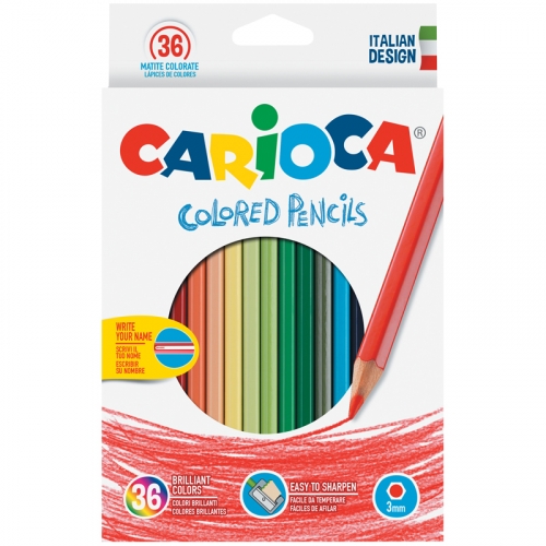 Код 262583 Карандаши цветные Carioca 36цв., заточен., картон, европодвес