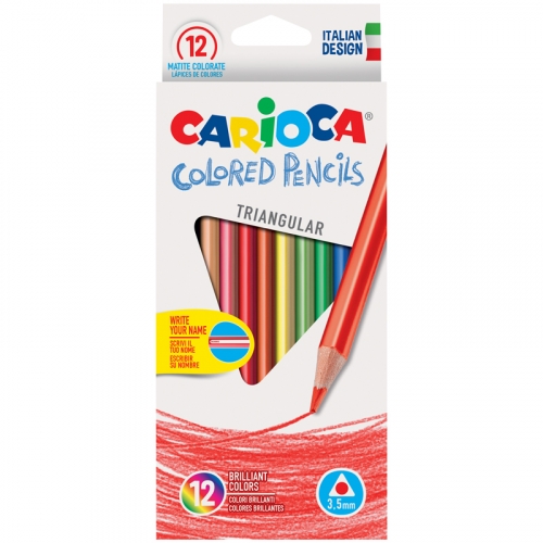 Код 262584 Карандаши цветные Carioca 12цв., трехгран., заточен., картон, европодвес