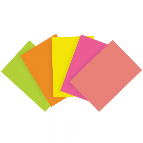 Код 245192 Бумага цветная OfficeSpace neon mix А4, 80г/м2, 100л. (5 цветов)