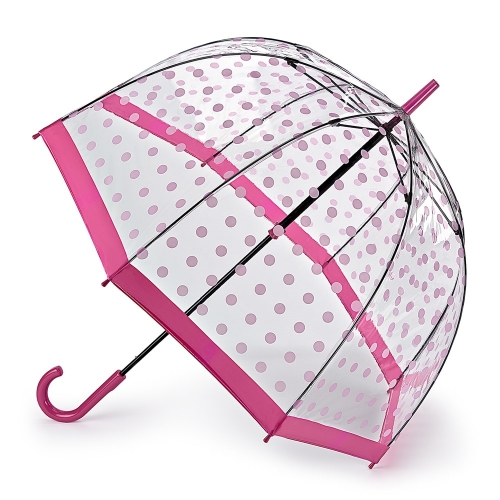 L042-3388 PinkPolkaDot (Розовый горошек) Зонт женский трость Fulton