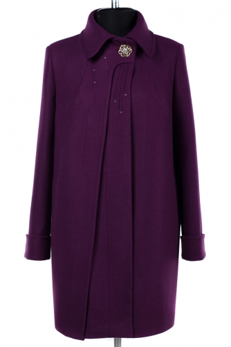 01-6258 Пальто женское демисезонное Валяная шерсть Фиолетовый