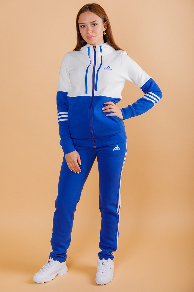 Спортивный костюм женский синий с белым