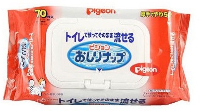 PIGEON Детские влажные гигиенические салфетки, мягкая упаковка с клапаном, 70 шт.