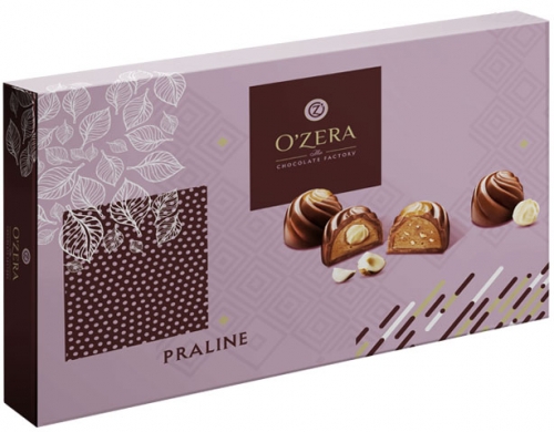 УК733 Шоколадные конфеты O`Zera с дробленым и цельным фундуком, 190 г.