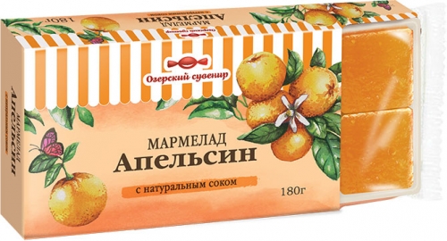 ОС228 Мармелад Апельсин, желейные кубики, 180 г.