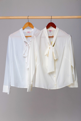 Блуза 369 белый и молочный