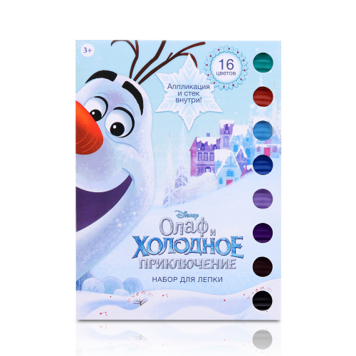 Disney Набор для лепки «Олаф и Холодное приключение» (16 цв., 320 г, апплик., стек)