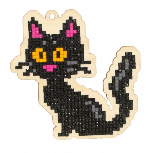Подвеска Черная кошка W0193