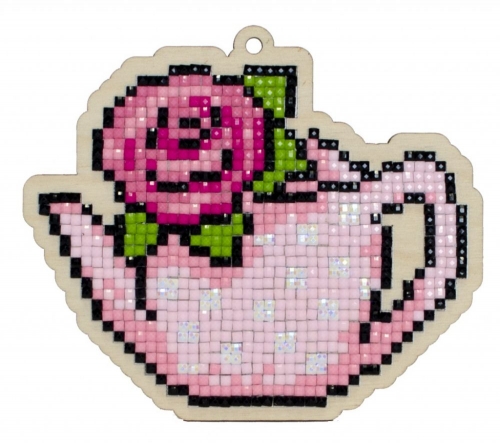 Подвеска Чайник с розой W0178