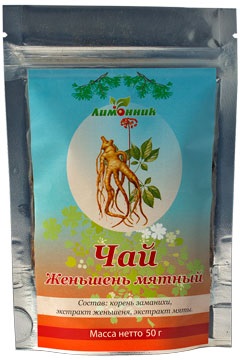 Чай Женьшень мятный. ООО АЛЬГА