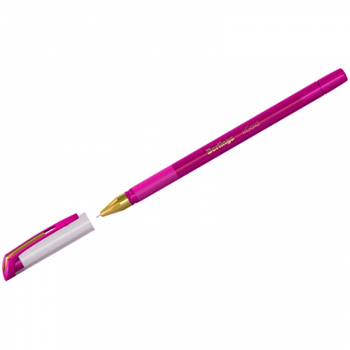 Ручка шариковая Berlingo xGold розовая, 0,7мм, игольчатый стержень, грип 271157 